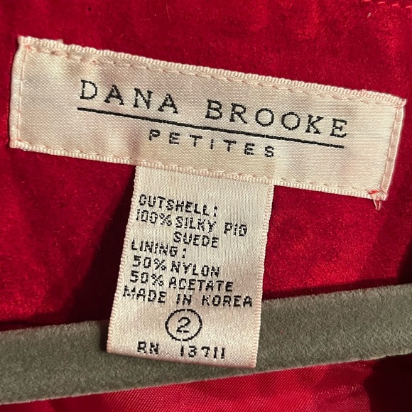 Vintage Dana Brooke Red Suede Leather Jacket - Picture 4 of 9